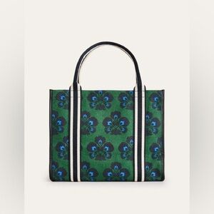 Boden Green and Blue Floral Tote Bag